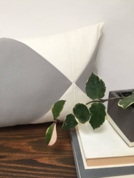 Gray & White Diamond Lumbar Pillow Cover, Phillip Lim Fabric - thumbnail 1