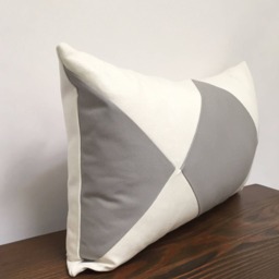 Gray & White Diamond Lumbar Pillow Cover, Phillip Lim Fabric - thumbnail 3