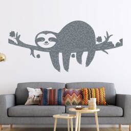Sloth With Brunch Wall Vinyl Decal Kids Room Woodland Animal Sticker Nursery Decor - thumbnail 2