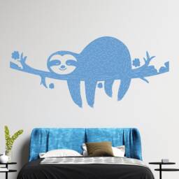 Sloth With Brunch Wall Vinyl Decal Kids Room Woodland Animal Sticker Nursery Decor - thumbnail 3