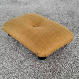 Yellow Mustard Footrest Stool Handmade Upholstered Under Desk Ottoman, L - thumbnail 4