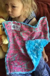 "Hot Pink & Turquoise Eiffel Tower Mini Baby Blanket, ""Chloe Belle"