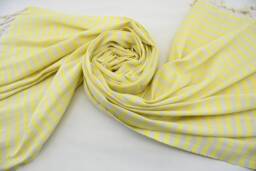 "Bath Peshtemal, Cotton Towel, Yellow Striped Peshtemal, Turkish Towel, 40""x70"