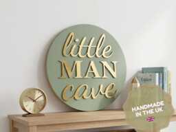 Little Man Cave Wooden Sign - Nursery & Playroom Wall Decor - thumbnail 1