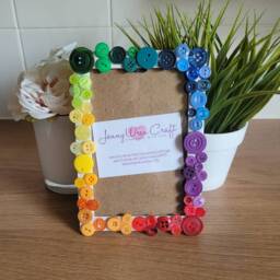 Recycled Acrylic Rainbow Button Photo Frame 4 X 6 Inches - thumbnail 2