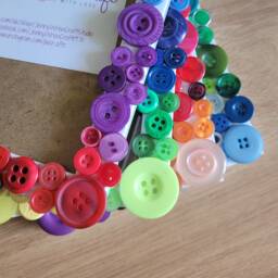 Recycled Acrylic Rainbow Button Photo Frame 4 X 6 Inches - thumbnail 1