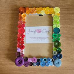 Recycled Acrylic Rainbow Button Photo Frame 4 X 6 Inches - thumbnail 4