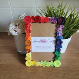 Recycled Acrylic Rainbow Button Photo Frame 4 X 6 Inches - thumbnail 3
