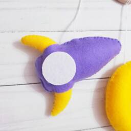 Wooden Play Gym For Baby Felt Rocket Moon Comet Space Galaxy - thumbnail 4