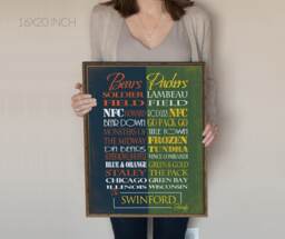 Personalized Chicago Bears/Green Bay Packers House Divided Print Or Canvas. House Divided Bears. Packers. Housedivided - thumbnail 1