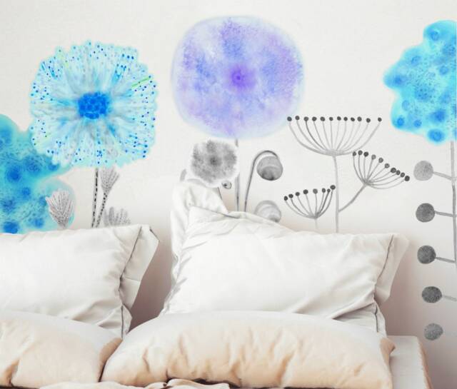 Wall Decal Flower, Home D??cor, Bedroom Floral Decal, Nursery Wooly Meadow Collection - Design Nr.3 - image 1