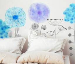 Wall Decal Flower, Home D??cor, Bedroom Floral Decal, Nursery Wooly Meadow Collection - Design Nr.3 - thumbnail 1