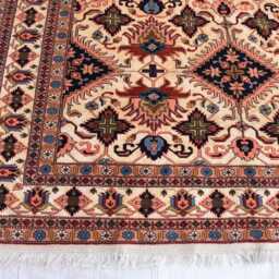 Handcrafted 80% Silk Kazak Rug Afghan Tribal Design, 9.11x7 Ft - thumbnail 2