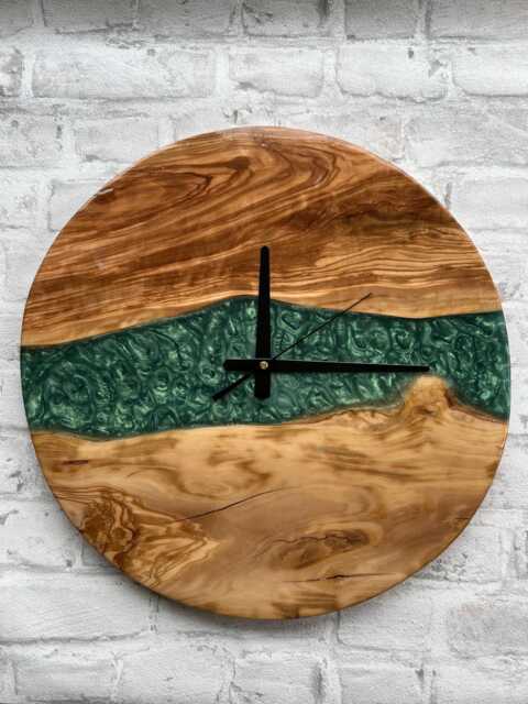 Minimal Frameless Wall Clock, Handcrafted Silent Clock With Live Edge Wood, Artsy For Kitchen, Livingroom, Bedroom, Home & Office - image 1