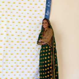 Hand Block Printed Cotton Duvet Cover - Reversible Sunrise & Spiral Jaipur Bedding - thumbnail 2