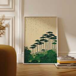 Henri Rousseau Style Jungle Poster - Tropical Botanical Rain Art Print Minimalist Tall Palm Tree Wall Decor - thumbnail 2
