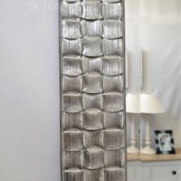 John Lewis Antique White Silver Mosaic Wall Mirror Solid Wood Frame 106x76cm Bevelled Glass Made in UK - thumbnail 4