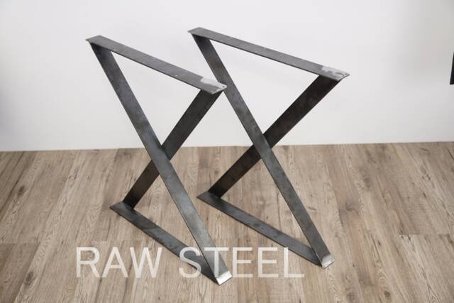 Modern Desk Legs Set(2, Steel Table Legs, X Metal Dining Table Legs, Iron Legs - image 1