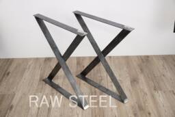 Modern Desk Legs Set(2, Steel Table Legs, X Metal Dining Table Legs, Iron Legs