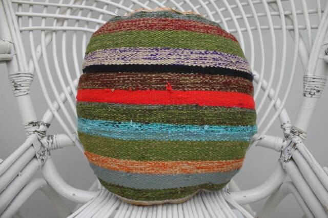 Designer Pillows, Turkish Pillow, Kilim Pillow Covers, 16x16 Pink Case, Round Accent Ethnic 135 - image 1