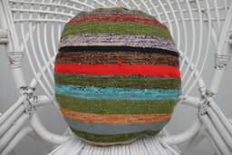Designer Pillows, Turkish Pillow, Kilim Pillow Covers, 16x16 Pink Case, Round Accent Ethnic 135 - thumbnail 1