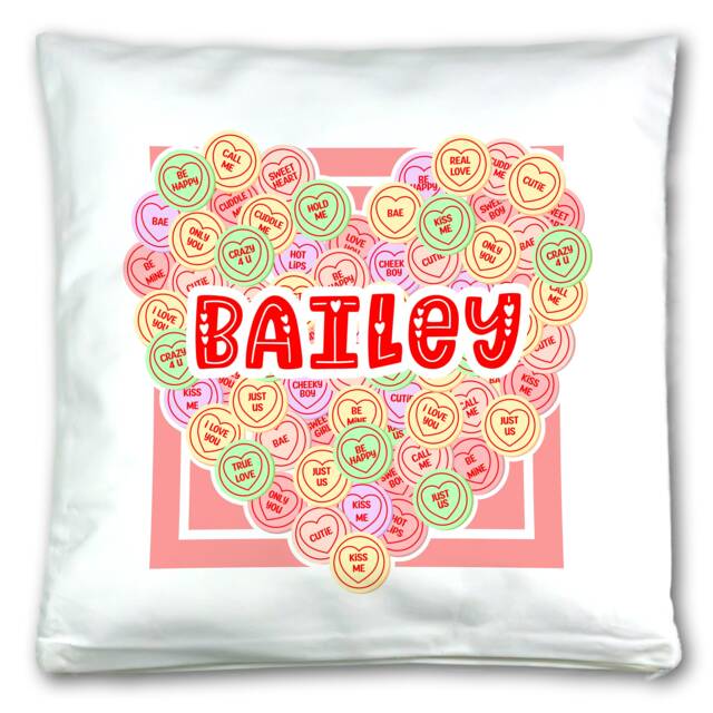 Personalised Any Name Love Hearts Cushion Cover With/Without Insert. Gift Idea For Partner, Wife, Husband, Boyfriend, Girlfriend. Sweetheart