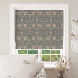 Custom Made To Measure Roman Blind Shade William Morris Honeysuckle Steel Hand Crafted