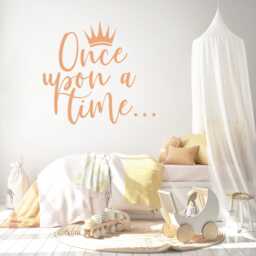 Personalized Princess Room Vinyl Decal, Custom Name For Girls Room, Once Upon A Time Wall Art Decor, Cinderella Themed Bedroom Decorations - thumbnail 3