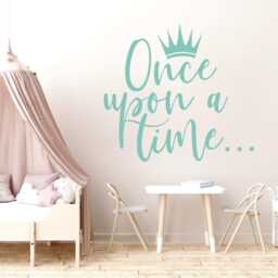 Personalized Princess Room Vinyl Decal, Custom Name For Girls Room, Once Upon A Time Wall Art Decor, Cinderella Themed Bedroom Decorations - thumbnail 2