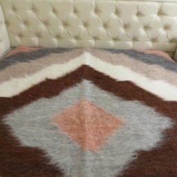Handwoven Wool Blanket, Boho Bedspread, Organic Ukrainian Lizhnyk Throw - 220x190 cm - thumbnail 2