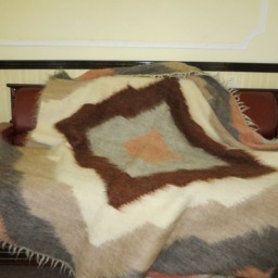 Handwoven Wool Blanket, Boho Bedspread, Organic Ukrainian Lizhnyk Throw - 220x190 cm - thumbnail 3