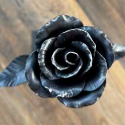 Rose Sculpture Blacksmith Made Decorative Flower - thumbnail 3