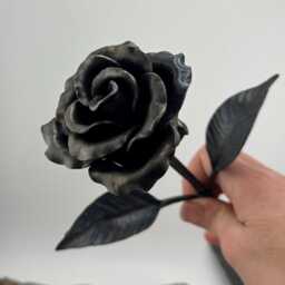 Rose Sculpture Blacksmith Made Decorative Flower - thumbnail 2
