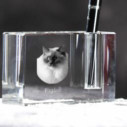 Ragdoll, Crystal Pen Holder With Cat, Souvenir, Decoration, Limited Edition, Collection - thumbnail 3