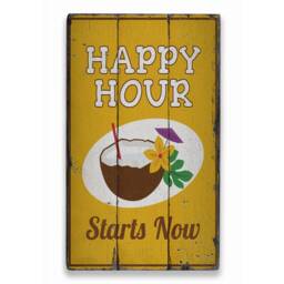 Happy Hour Starts, Decor, Beach Drinking Day, Fun Sign, Wooden Sale Wall Decor - Old Signs - thumbnail 2