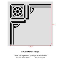 Corner Stencil Reusable Template 022 For Wall Diy Decor - thumbnail 3