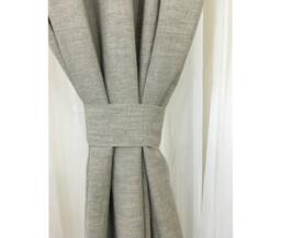 Dark Linen Window Curtain Panels With Liner, Custom Curtains, Extra Long Curtains - thumbnail 1
