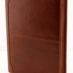 Italian Leather Folder, Zipped Business Portfolio, Genuine 3 Ring Binder, Conference A4 Folder Padfolio - thumbnail 3