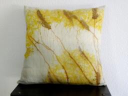 Decorative Throw Pillow, Silk Cushion Cover Case, Abstract Art Hand Painted Pillow, One Of The Kind Gift - thumbnail 1