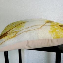 Decorative Throw Pillow, Silk Cushion Cover Case, Abstract Art Hand Painted Pillow, One Of The Kind Gift - thumbnail 3