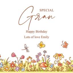 Personalised Gran Gift Floral Lamp With Wood Base Led Night Light - thumbnail 3
