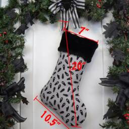 Handmade Mini Coffin Christmas Stocking, Goth Horror Decor - thumbnail 2