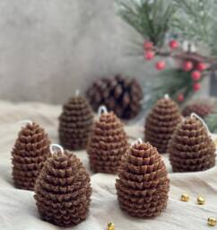 Pine Cone Soy Wax Candle Scented Christmas Gift???1Pc???