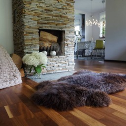 Sheepskin Rugs Gray X Throw Genuine Leather Wool Carpet Decorative Rug Comfy, Carpet Shag Cozy G - thumbnail 2