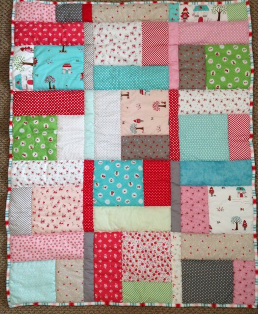Baby Girl Quilt, Blanket, Colorful Baby Ready To Ship - image 1