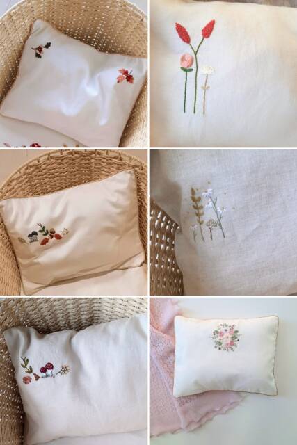 Embroidered Baby Pillowcase Custom Cradle/Pram Pillow - Pillow Insert Included - image 1