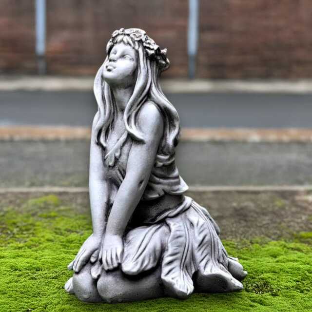 Garden Concrete Fairy Sculpture Cement Pixie Figurine Outdoor Stone Nymph Statue Handmade Ornament Fantasy Decoration Yard Art - image 1