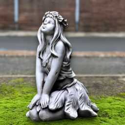 Garden Concrete Fairy Sculpture Cement Pixie Figurine Outdoor Stone Nymph Statue Handmade Ornament Fantasy Decoration Yard Art - thumbnail 1