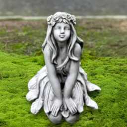 Garden Concrete Fairy Sculpture Cement Pixie Figurine Outdoor Stone Nymph Statue Handmade Ornament Fantasy Decoration Yard Art - thumbnail 4