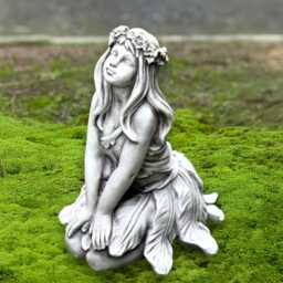 Garden Concrete Fairy Sculpture Cement Pixie Figurine Outdoor Stone Nymph Statue Handmade Ornament Fantasy Decoration Yard Art - thumbnail 2